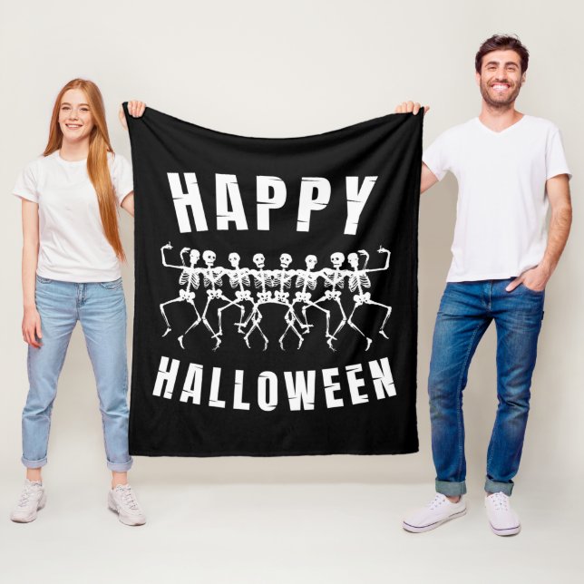 HAPPY HALLOWEEN DANCING SKELETONS FLEECEDECKE (Beispiel)