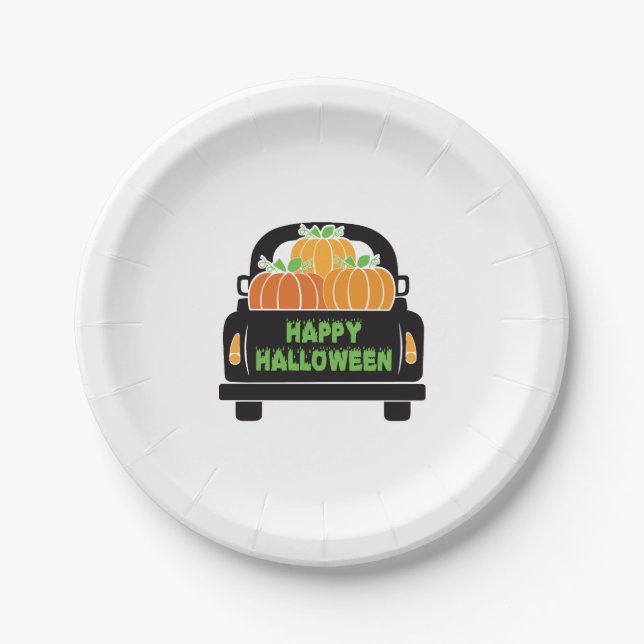 Happy Halloween day 2021 custume Pappteller (Vorderseite)