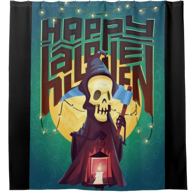 Happy Halloween Death Duschvorhang (Vorderseite)