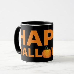 Happy Halloween Design mit Typ Tasse