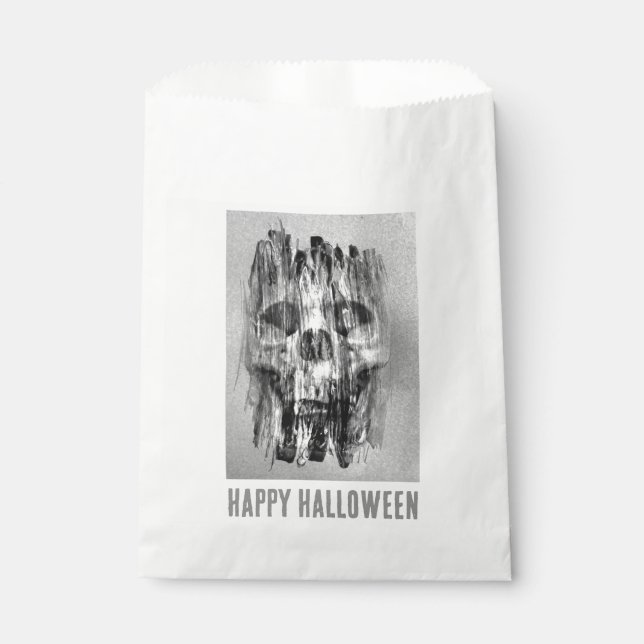 Happy Halloween. Distressed skull Geschenktütchen (Vorderseite)