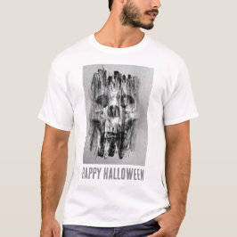 Happy Halloween. Distressed skull T-Shirt