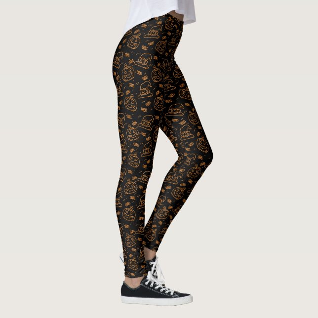 Happy Halloween Ditzy Motif | Legging (Droite)