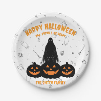 Happy Halloween "Drink, essen, und Beängstigend se Pappteller