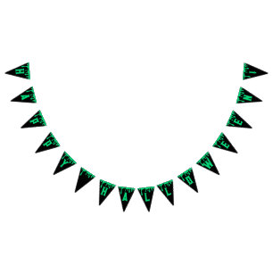 Happy Halloween Dripping Green Slime Black Wimpelkette