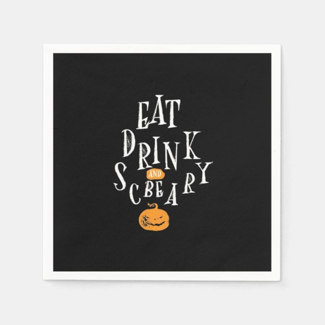 Happy Halloween Eat Drink And Be Scary Trendy Serviette (Vorderseite)