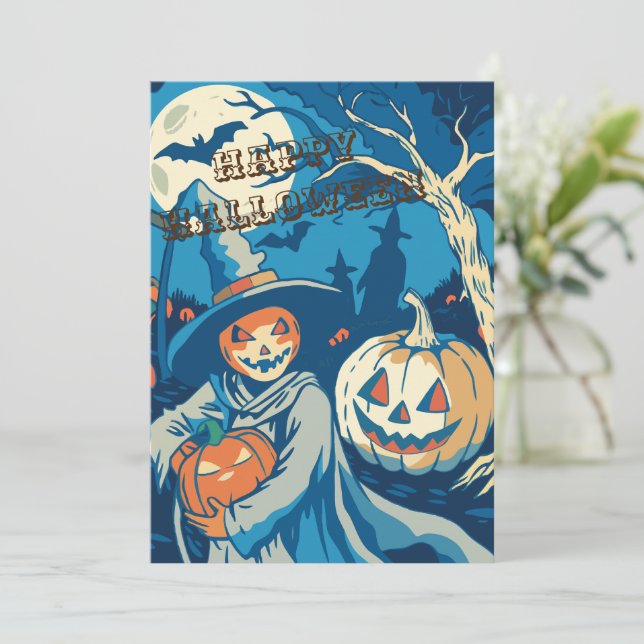 Happy Halloween Einladung (Stehend Vorderseite)