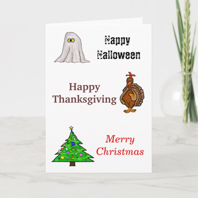 Happy Halloween, Erntedank, Weihnachtskarte Feiertagskarte (Vorderseite)