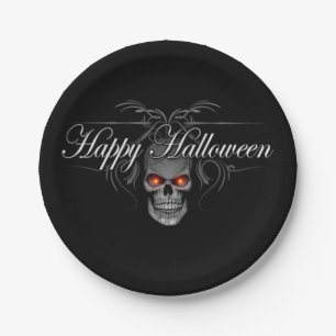 Happy Halloween Evil Skull Pappteller
