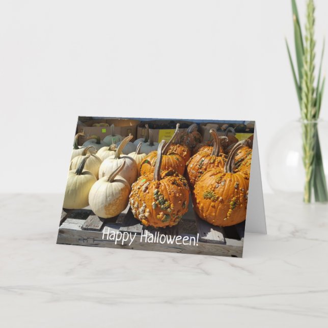 Happy Halloween Fall Pumpkin Display-Karte Karte (Vorderseite)