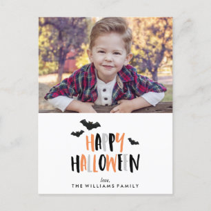 Happy Halloween Family Foto Ankündigungspostkarte