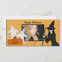 Happy Halloween fantôme et Cartes photos de sorciè