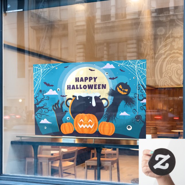 Happy Halloween Fensteraufkleber (Café-Fenster)