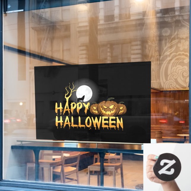 Happy Halloween Fensteraufkleber (Café-Fenster)