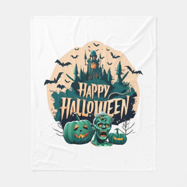 Happy Halloween Fleecedecke (Vorderseite)