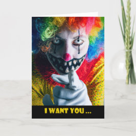Happy Halloween For Anyone Creepy Evil Clown Feiertagskarte