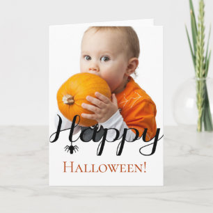 Happy Halloween Foto Spinne Karte