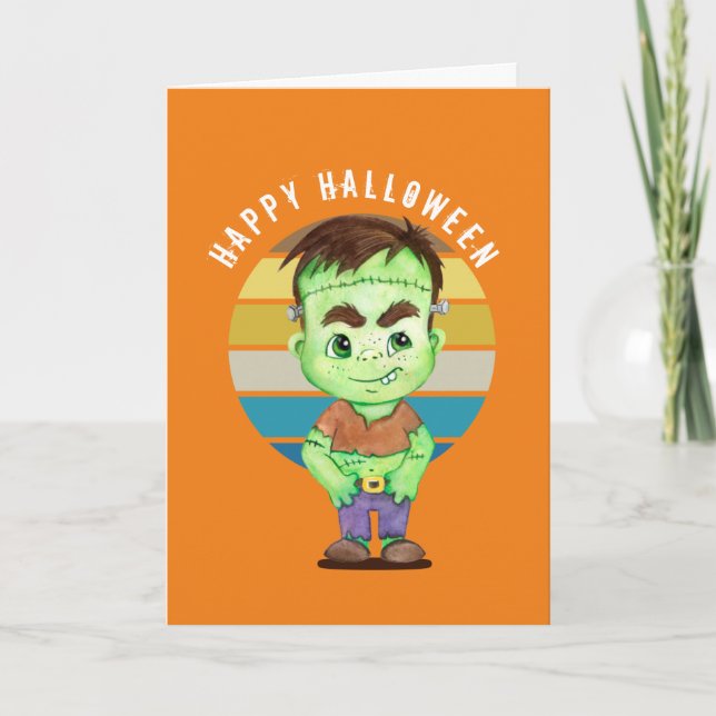 Happy Halloween - frankenstein Card Karte (Vorderseite)