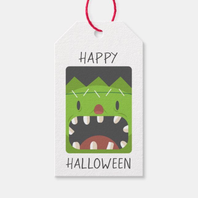 Happy Halloween Frankenstein Monster Face Geschenkanhänger (Vorderseite)