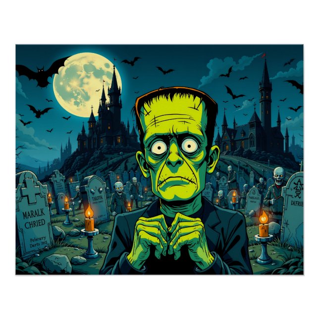 Happy Halloween Frankenstein Poster (Vorderseite)