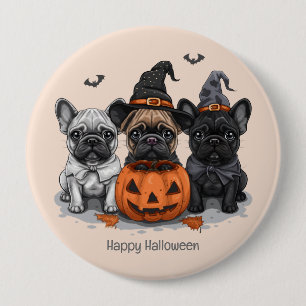 Happy Halloween French Bulldogs Button
