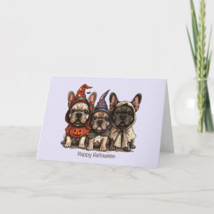 Happy Halloween French Bulldogs Karte