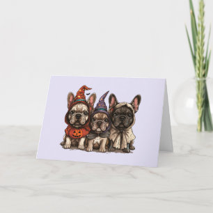 Happy Halloween French Bulldogs Karte
