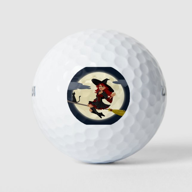 Happy Halloween Friendly Hexe Golf Balls Golfball (Vorderseite)
