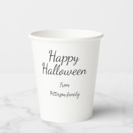 Happy Halloween fügen Familiennamen Kalligraphie m Pappbecher