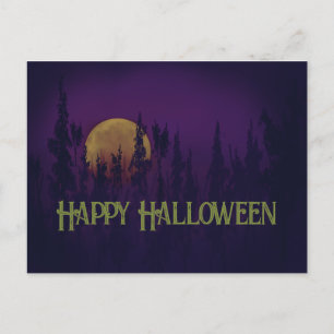Happy Halloween Full Moon Einladungspostkarte