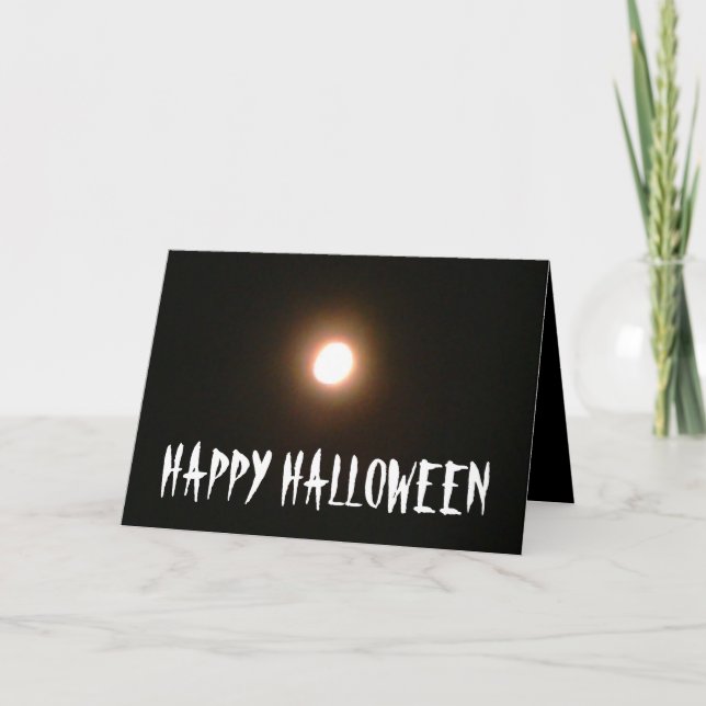 HAPPY HALLOWEEN FULL MOON WEREWOLF-Karte Karte (Vorderseite)