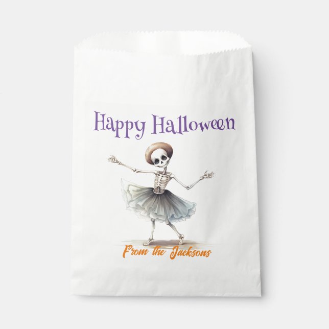 Happy Halloween | FUN SKELETON MIT TUTU Geschenktütchen (Vorderseite)