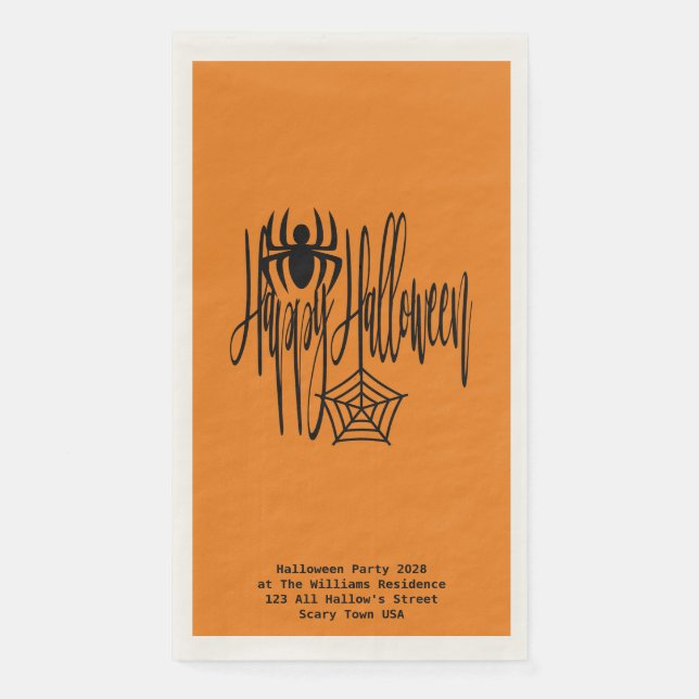 Happy Halloween Funny Beängstigend Spider Cobweb Serviette (Vorderseite)