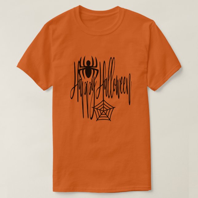 Happy Halloween Funny Beängstigend Spider Cobweb T-Shirt (Design vorne)