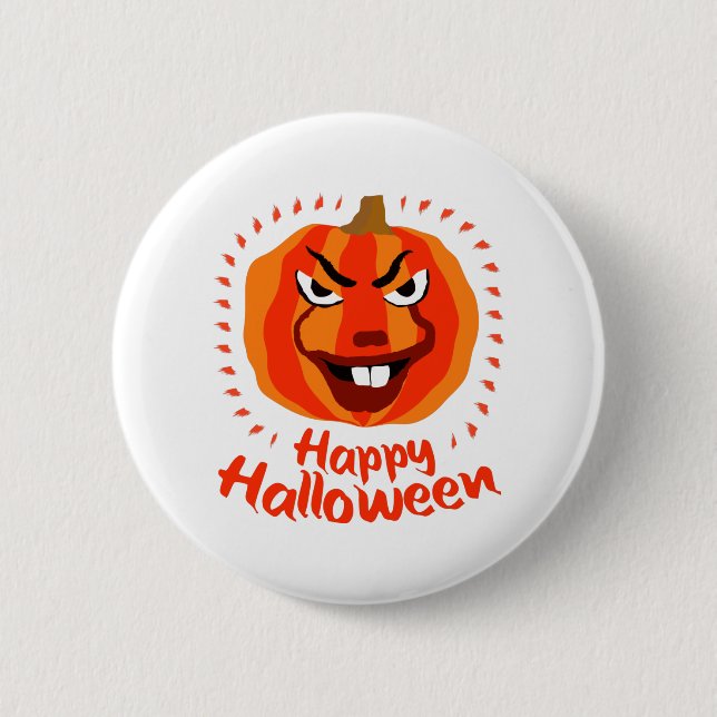 Happy Halloween 🎃 Funny Beängstigend Spooky Pumpk Button (Vorderseite)