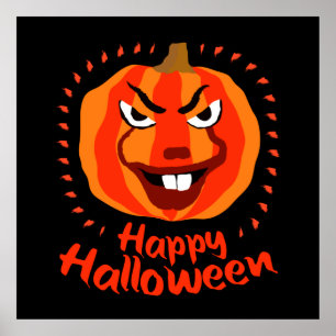 Happy Halloween 🎃 Funny Beängstigend Spooky Pumpk Poster