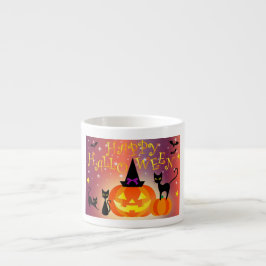 Happy Halloween Funny Bright Pumpkins Party Espressotasse