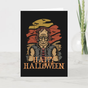Happy Halloween Funny Creepy Character Karte