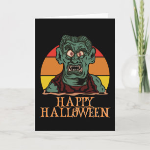Happy Halloween Funny Creepy Character Karte