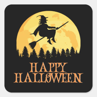 Happy Halloween Funny Creepy Character Quadratischer Aufkleber