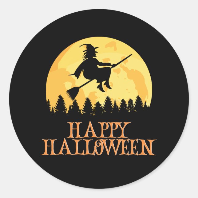 Happy Halloween Funny Creepy Character Runder Aufkleber (Vorderseite)
