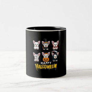 Happy Halloween Funny Dogs Kostüm Niedlicher Bulld Zweifarbige Tasse