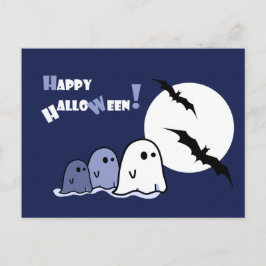 Happy Halloween. Funny Little Ghosts Postkarte