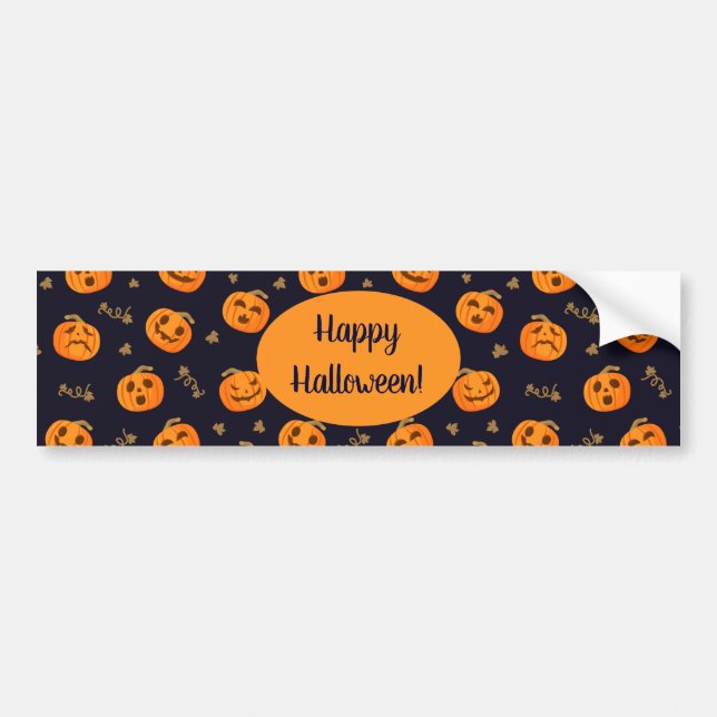 Happy Halloween Funny Niedlich Pumpkins Muster Autoaufkleber (Vorne)
