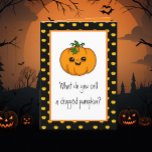 Happy Halloween | Funny Pumpkin Puff Karte<br><div class="desc">Niedliche Hand gezogen Halloween-Karte mit einem albernen Kürbis und Squash-Pun und Witz.</div>