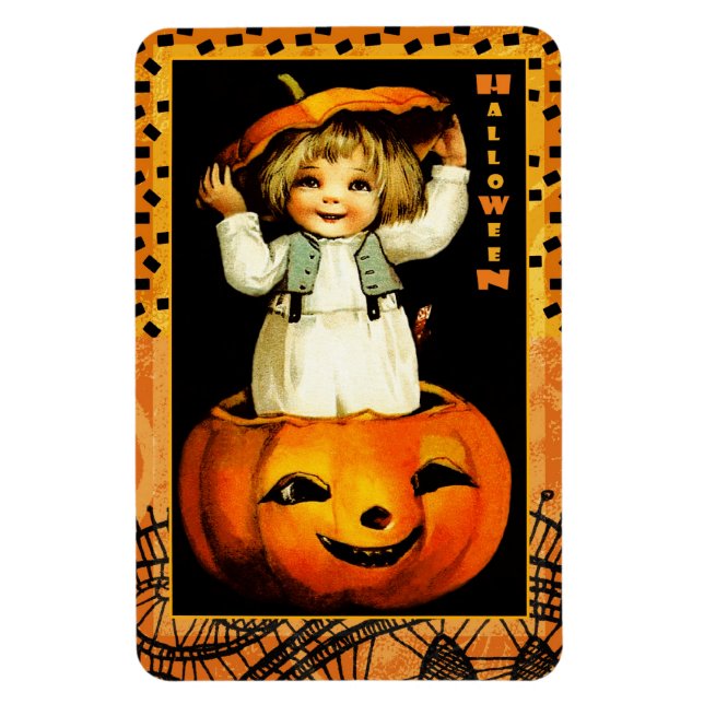 Happy Halloween. Funny Vintag Kid Gift Magnet (Vertikal)