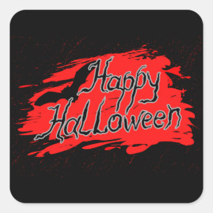 Happy Halloween Gastgeschenke wickeln beängstigen Quadratischer Aufkleber