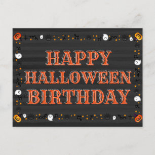 Happy Halloween Geburtstag Postkarte
