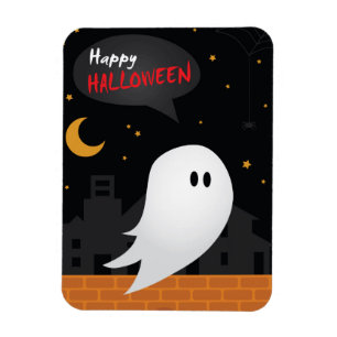 Happy halloween Geist in der Nacht in der Stadt Magnet