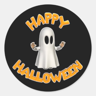 Happy-Halloween-Geist Runder Aufkleber